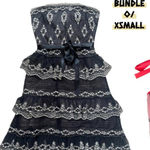 BCBGMAXAZRIA Y2K VTG. DARK ROMANTIC WHIMSYGOTH FAIRY DRESS CORSET‎ BUNDLE SZ. 0 X SMALL Photo 0