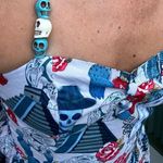 Hell Bunny Amor Eterno (Eternal Love) white,blue,red spaghetti strap dress Sz S Photo 4