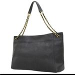 Tory Burch  Leather MacGlow Tassel Chain Tote Bag - Black Photo 4