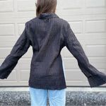 Princess Polly  Crinkle Textured Satin Snap Button Down Relaxed Fit Shirt 14 Photo 3