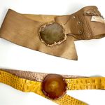 Vintage 2000s Y2K Wide Belt Low Rise Real Stone Genuine Lether Rare Hipslung 70 Size XS Photo 1