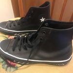 Converse One Star High Tops in Black Vegan Leather Photo 0