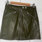 Wild Fable NWT  Women's Faux Leather Moto Mini Skirt Olive Green Size 2 Photo 3