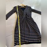 Bailey 44 Arcade Dress Stripe Midi Quarter Sleeves Grey Black Size Small Photo 9