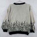 Vintage 80s Tiger Sweater Novelty Big Cats Black Cream Mobwife Made in the USA Size L Photo 5