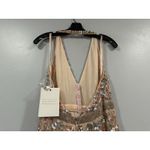 Mac Duggal  5654 Pink Floral Embellished Halter Strap A Line Gown Sz 8 Photo 5