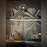 Apt. 9 Vtg black lambskin leather zip blazer jacket hand pockets lined stitch details L Photo 9