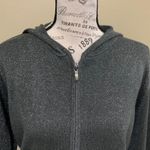 Susan Graver Gray Metallic Hoodie Sweater Jacket Photo 8