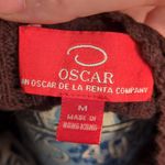 Oscar de la Renta  Brown Cable Knit Cardigan Size Medium Photo 4