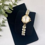 Vintage style gold tone pearl watch Photo 0