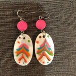 Set pink/white chunky necklace & earrings Pink Photo 1