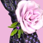 “Dainty Dapper” Purple necktie Necklace with lavender rose adornment Photo 6