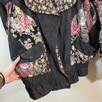 Vintage Paris Sport Club Black Leather Floral Patchwork Jacket Large Boho Photo 3