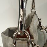 Coach Brooke Perforated Leather Hobo Gray Handbag Photo 15