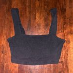 Tobi  Cropped Square Neck Black Tank Top Photo 0