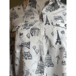 Karl Lagerfeld Karl Lagerfeld Women's Long Sleeve Blouse Paris Effile Tower Preppy Y2K White M Photo 1