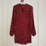 Love Riche  • Red Polka Dot Pleated Long Sleeve Dress • Size Small Photo 4