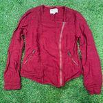 Lucky Brand Vintage Burgundy soft cotton side zip-up jacket (S) Photo 0
