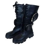 Nasty Gal How Could You Pocket Me Chunky Biker Boots Chunky Platform Sz. 8 New Photo 0