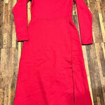 Leith  Womens Dress Pink‎ Size Small Midi Slit Long Sleeve Scoop Knit Long Sleeve Photo 0