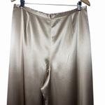 Bloomingdale's Womens 100% Silk Satin Pants 18W Champagne Quiet Luxury Pull On Tan Photo 6