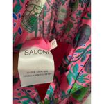 $625 Saloni Grace Pink Floral Silk Puff Sleeve Midi Dress US 6 UK 10 Asymmetric Photo 5