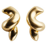 Bottega Veneta NWT Corkscrew 18k Gold Plated Silver Earrings Photo 0