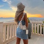 ZARA Mini Denim Dress Bandau Sleevless Blogger Casual Summer Photo 3