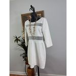 Arden B . Sheath Dress Womens White Crinkle Sheer Mesh Panel Evening Back Zip Photo 1