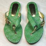 Rocawear Women's Size 10.5 Green Logo Thong Sandals Rhinestone Buckle Accent Photo 12