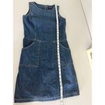 Ann Taylor Vintage 90s Jeans Denim Mini Dress Apron Pockets Contrast Stitching 4 Photo 5