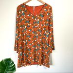Pinkblush Rust Floral Printed V-Neck Chiffon Maternity Dress NWT Size Medium Photo 4