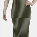 No Boundaries  Forest Green and Beige Striped Tank Photo 2