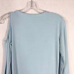 Cache Small Top Knit Light Baby Blue Rhinestones Cut Out Cold Shoulder Y2K 1348 Photo 5