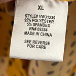 Adrienne Vittadini  Women's Golden Yellow Polka Dot Long Sleeve Button Down Top Photo 3