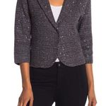 Elie Tahari Visna leather collar sweater blazer Photo 0