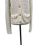 J.Crew  Odette Cable-knit Sweater Lady Jacket in Cotton-Blend Bouclé Ivory Small Photo 5