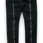 Y2k Dereon Zipper Low Rise Slim Jeans‎ 3/4 Black Photo 0