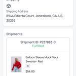 These Three Boutique  balloon sleeve red Christmas sweater Photo 1