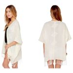 Billabong Designer's Closet Floral Embroidered Fringe Topper Coverup One Size Photo 3