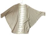 Vestique Tan and White Cardigan with Batwing Sleeves Photo 1