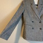 Theory LINEN Blend Women DBL Breasted Blazer Sharkskin 10403101 Sz 4 Career Work Photo 1