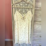 Cotton On  white & yellow floral pattern and tie front cottagecore mini dress MED Photo 2