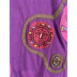 KATHMANDU IMPORTS Nepal 100% Cotton Embroidered Mini Dress Purple Suns S/M Size undefined Photo 8