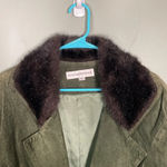 Vintage John Murrough Suede Coat Green Fur Collar Women's M 80s 90s retro Size M Photo 4