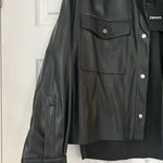 DKNY Faux Leather Cropped Shirt Jacket Photo 3