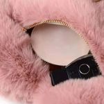 Heart Design Chain Fluffy Shoulder Bag, Crossbody Bag, Cute Zipper Purse Pink Photo 3