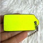 Coach 2"  Neon Yellow Fob Bag Charm Hang tag Hangtag Photo 1
