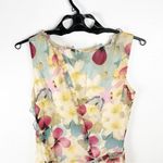 Sundance 100% Silk Floral Ruffle Trim Detail V-Neck Lined Dress Size 6 Photo 9