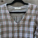 Mustard Seed  Tan and Cream Gingham Plaid Blouse Size S Photo 1
